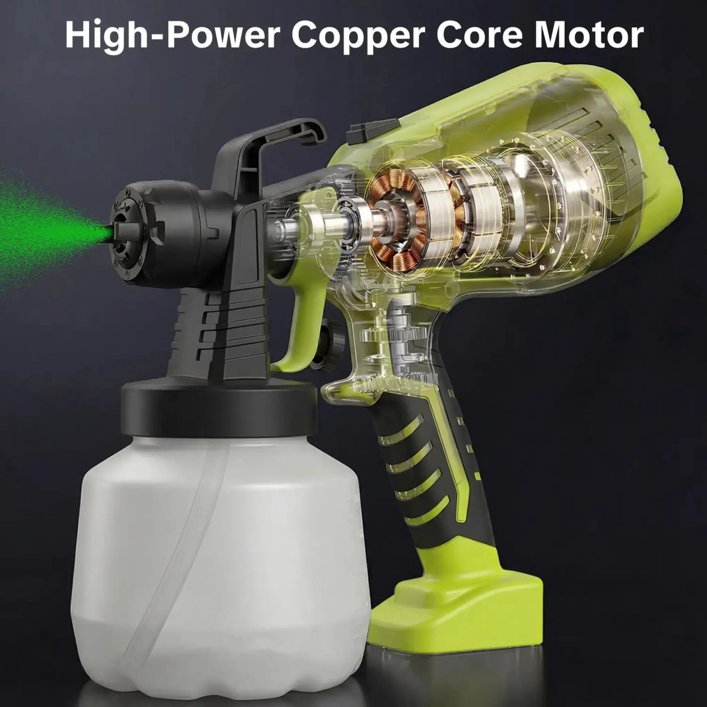 NORYVENA Paint Sprayer, Equipped with a 1200ml Large-Capacity Spray SX2 Gun and Cleaning Accessories, Adjustable Flow Control, 4 Nozzles, and 3 Spray Modes