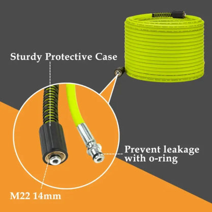 Pressure Washer Hose 50 FT x 1/4", Power Washer Hose Kink Resistant, Universal High-Pressure Washing NORYVENA FGI29 Extension Hoses Replacement, Compatible with M22 Stainless Steel Fittings, 3600 PSI, Green