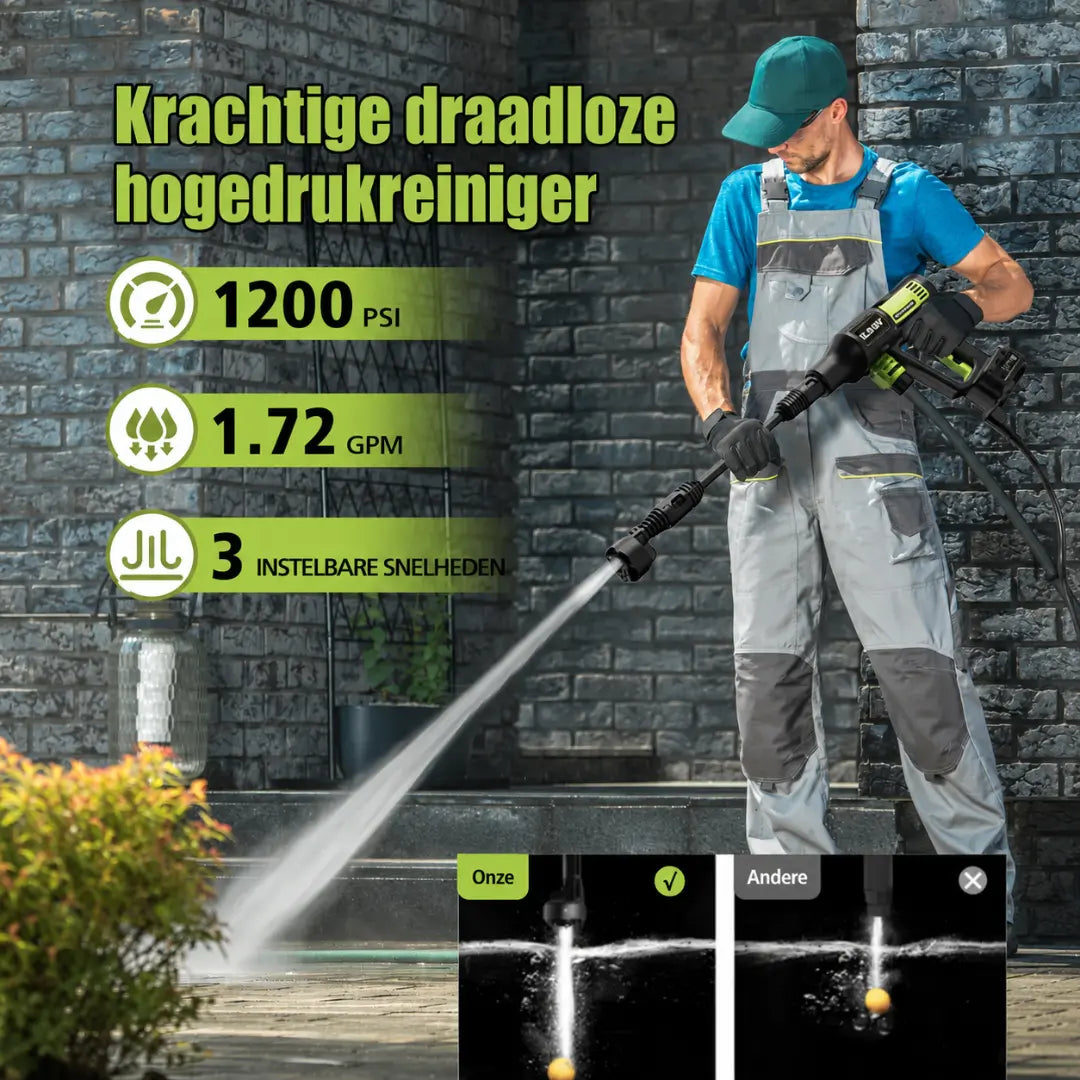 NORYVENA S5 Pro Draadloze Hogedrukreiniger met 1-poorts laadstation, draagbare reiniger met fles voor auto, huisreiniging en tuinbewatering