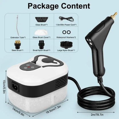 NORYVENA T2 2500W High-Pressure Steam Cleaner, High-Temperature Cleaning Machine for Home Air Conditioners, Kitchen Range Hoods, Car Interiors, and Floor Cleaning