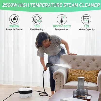 NORYVENA T2 2500W High-Pressure Steam Cleaner, High-Temperature Cleaning Machine for Home Air Conditioners, Kitchen Range Hoods, Car Interiors, and Floor Cleaning