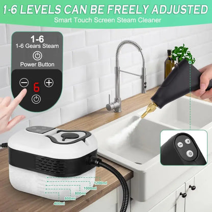 NORYVENA T2 2500W High-Pressure Steam Cleaner, High-Temperature Cleaning Machine for Home Air Conditioners, Kitchen Range Hoods, Car Interiors, and Floor Cleaning