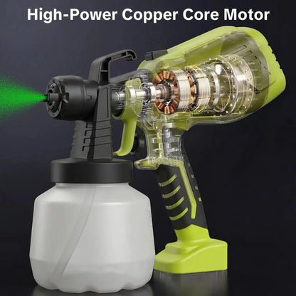 NORYVENA Paint Sprayer, Equipped with a 1200ml Large-Capacity Spray SX2 Gun and Cleaning Accessories, Adjustable Flow Control, 4 Nozzles, and 3 Spray Modes