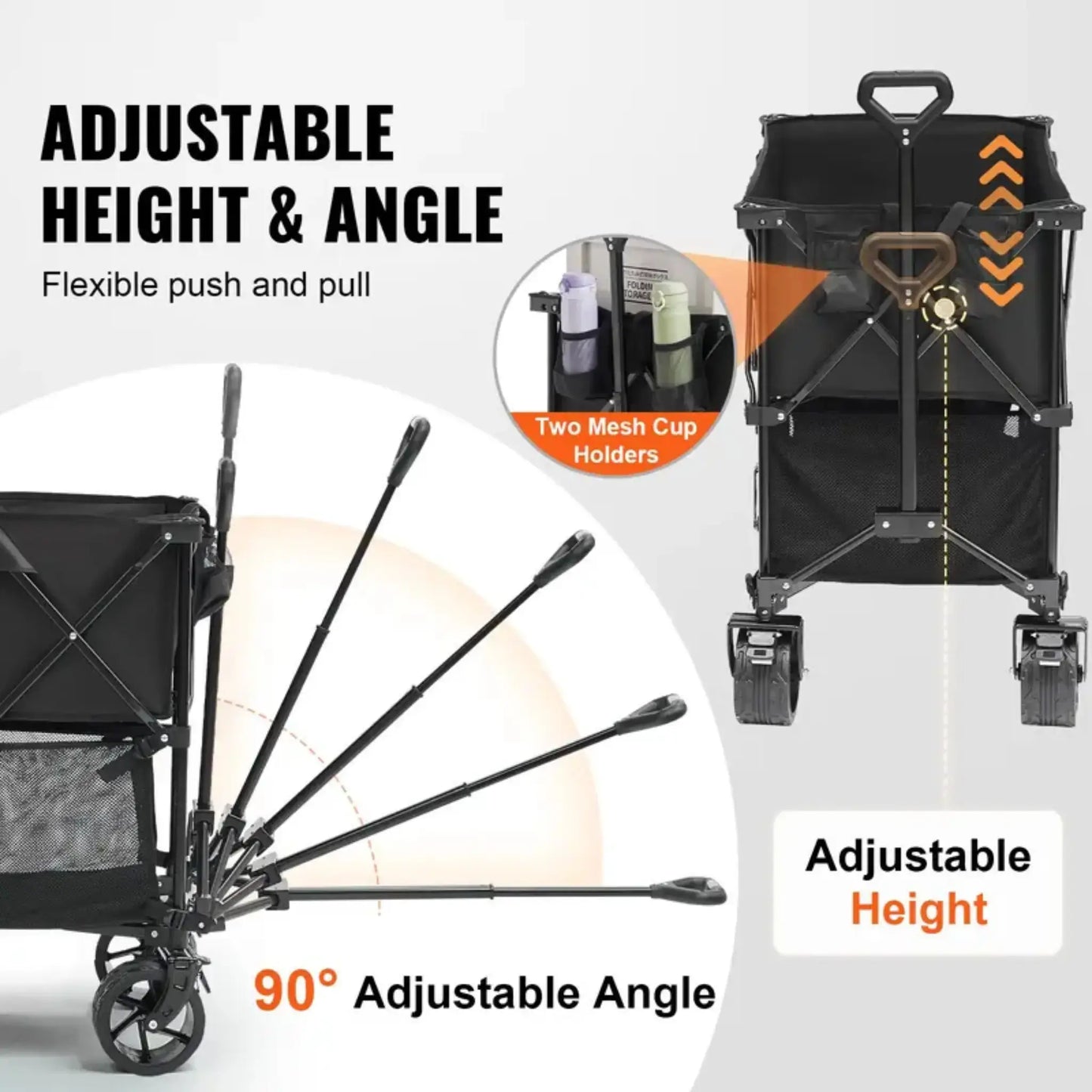NORYVENA 450LB Heavy Duty Folding Wagon Cart