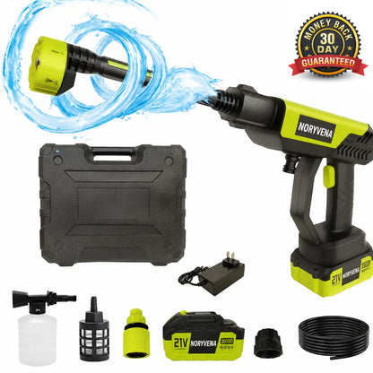 NORYVENA S5 Pro Draadloze Hogedrukreiniger met 1-poorts laadstation, draagbare reiniger met fles voor auto, huisreiniging en tuinbewatering
