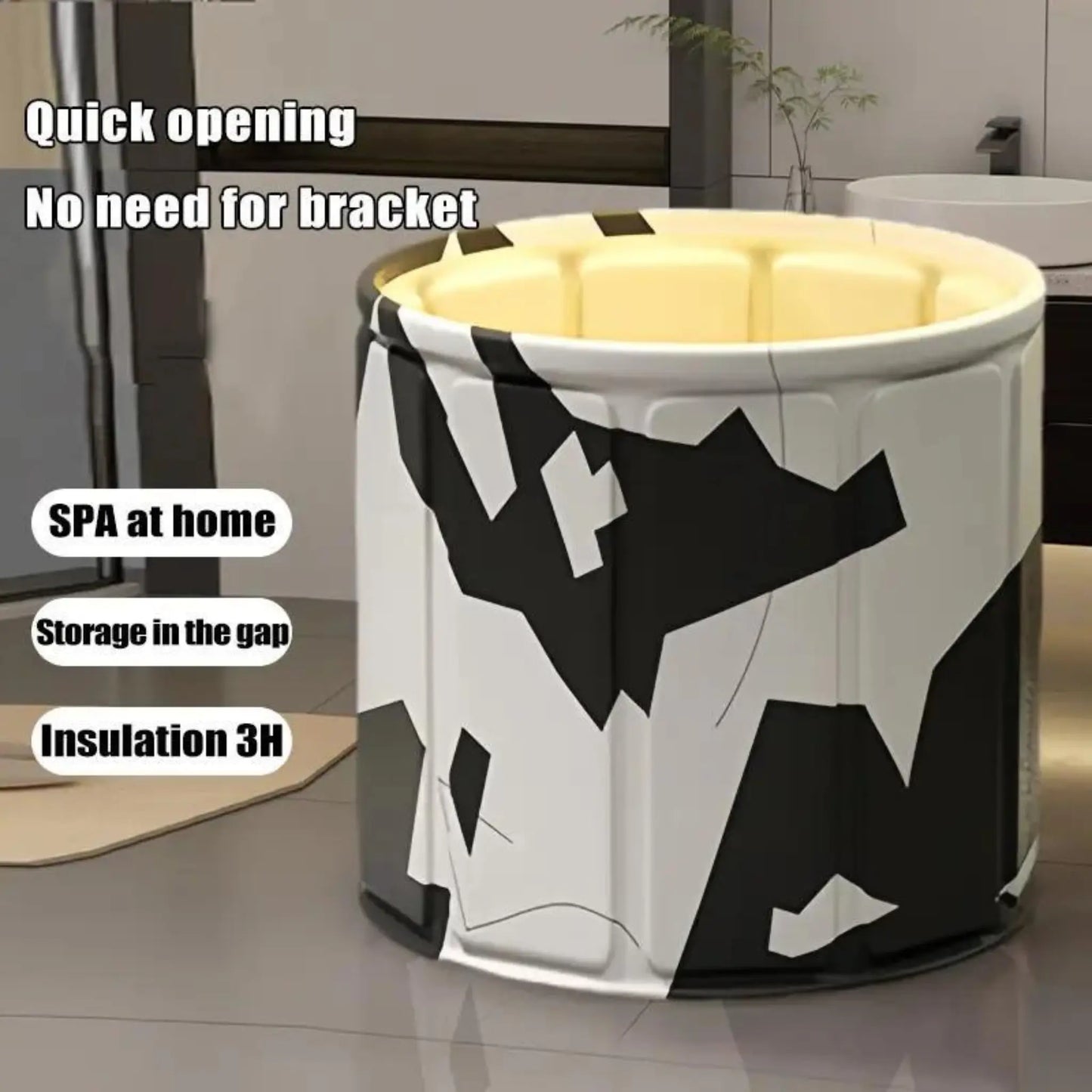 Noryvena SpaNest™ Portable Bathtub For Adults Foldable SPA Soaking Standing Bath Tub For Shower Stall,