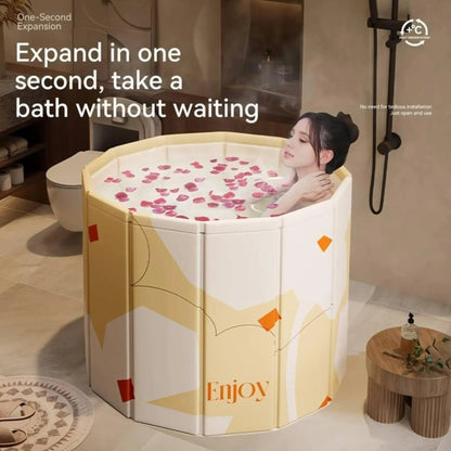 Noryvena SpaNest™ Portable Bathtub For Adults Foldable SPA Soaking Standing Bath Tub For Shower Stall,