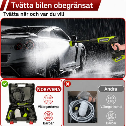 NORYVENA S5 Pro Sladdlös Högtryckstvätt med 1-ports laddstation, bärbar rengörare med flaska för bil, hemstädning och trädgårdsbevattning
